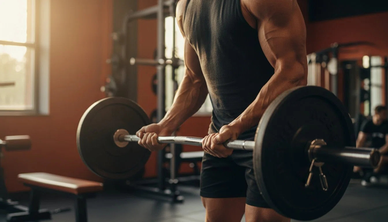 バーベルを使用したトレーニングの様子｜上腕二頭筋のピークを作る応用テクニック