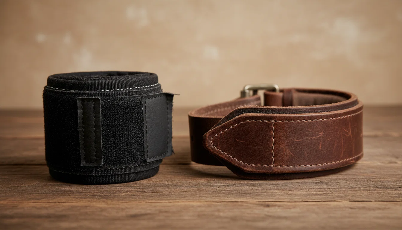 リストラップ：押す動作で手首を固定 リストラップとリストストラップの違いを示す比較画像