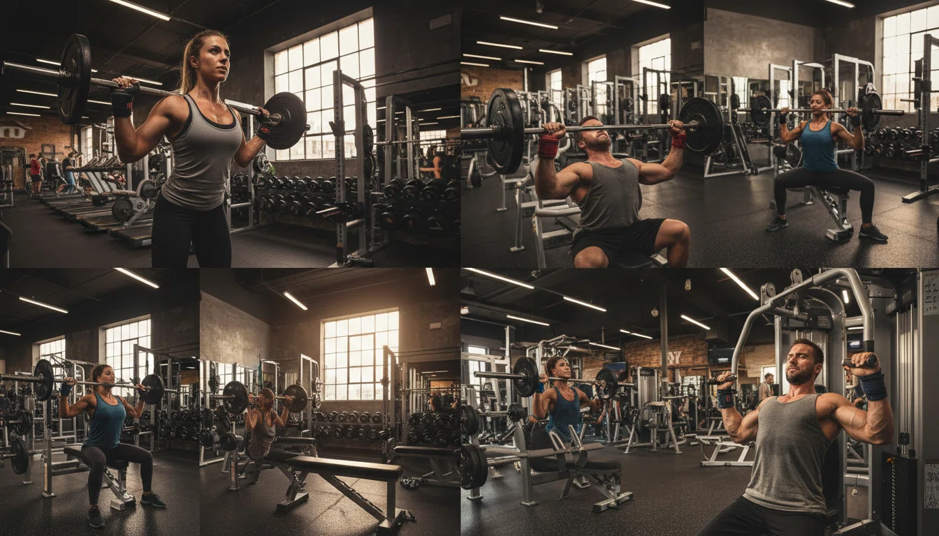 リストラップが適合するプレス系種目の例